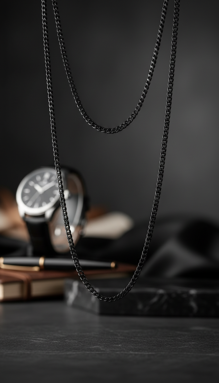 The Link — 4mm Stainless Steel Chain (Black)
