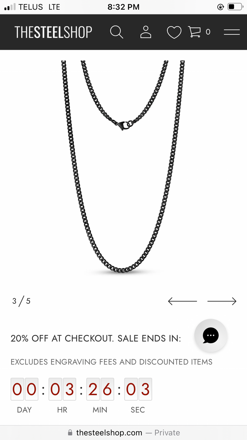 The Link — 4mm Stainless Steel Chain (Black)